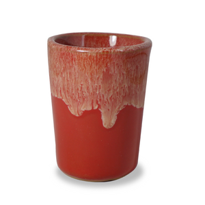 SHOT GLASS – RED W/ SAND WHITE